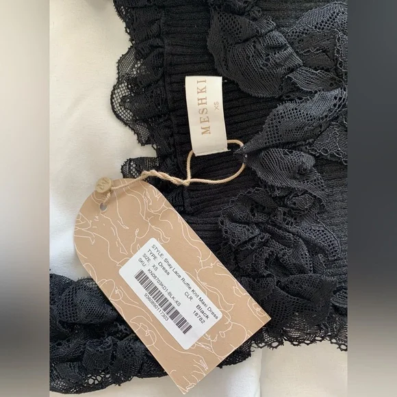 New Meshki Shay Lace Ruffle Knit Maxi Dress Size XS - Picture 3 of 6